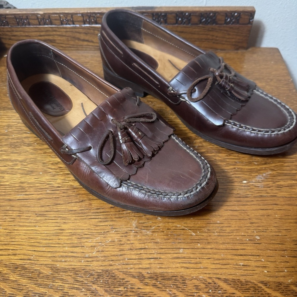 Johnston & Murphy Signature Series Men's 13 Brown Leather Tassel Kiltie Loafers